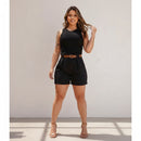 Conjunto short cropped e cinto