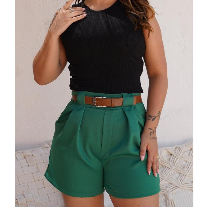 Conjunto short cropped e cinto