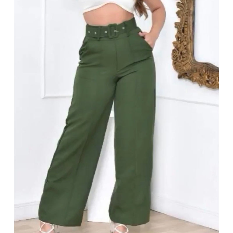 Calça Social Premium Pantalona com cinto